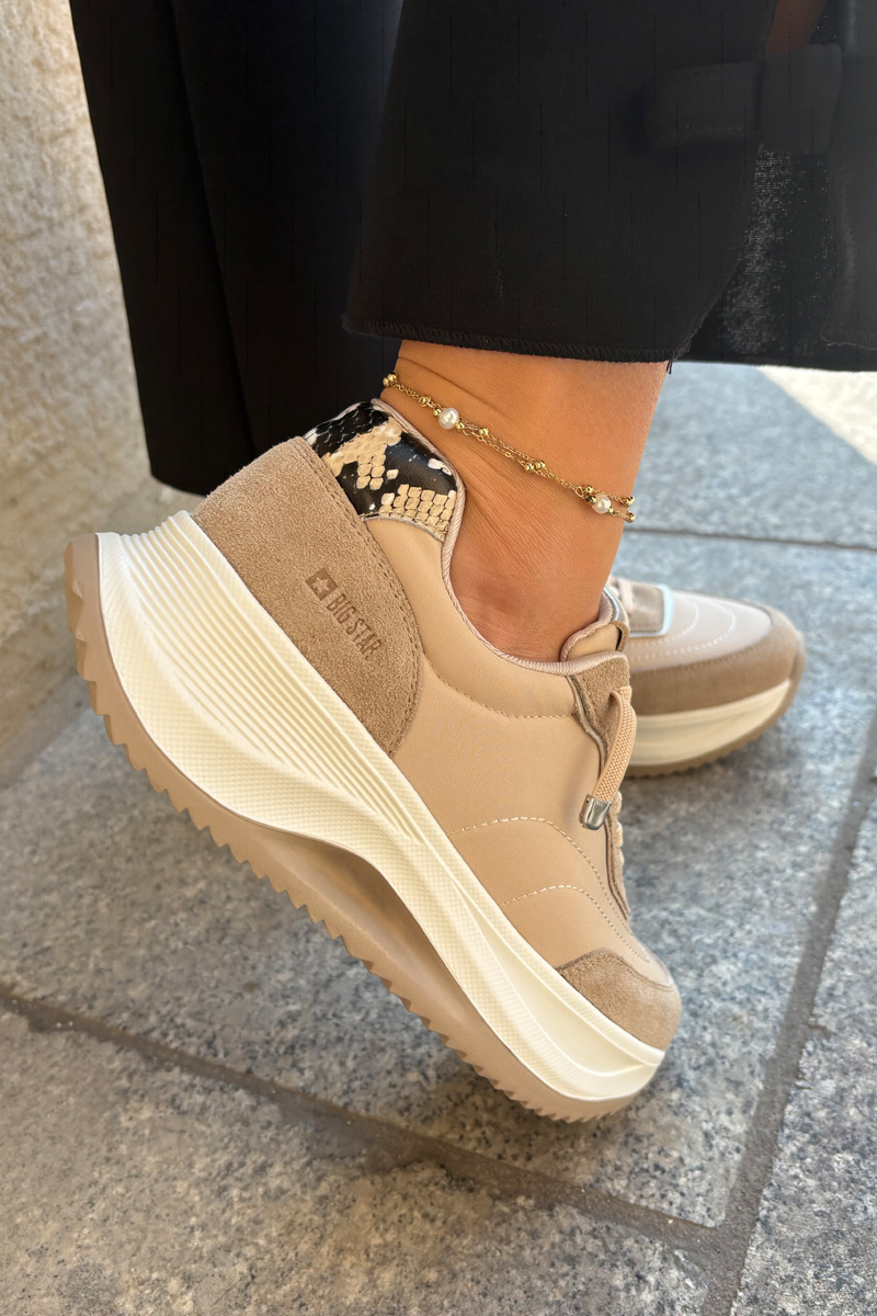 BIG STAR SHOES Dámske semišové tenisky na platforme Big Star