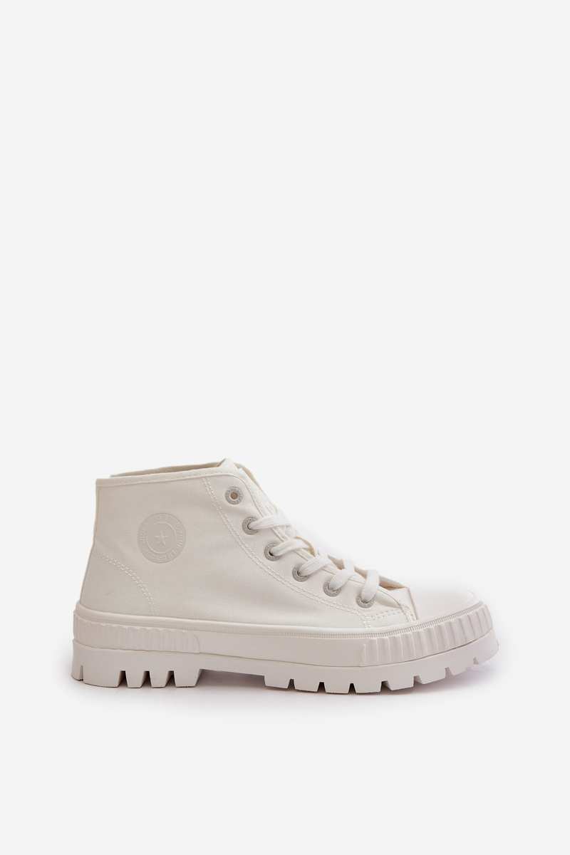 Women's sneakers with ankle choke Big Star white
