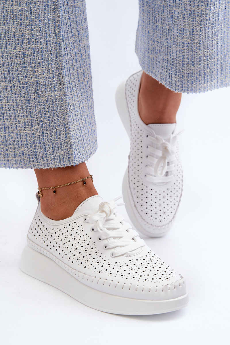 S. BARSKI White Leather Platform Sneakers S.Barski LR278