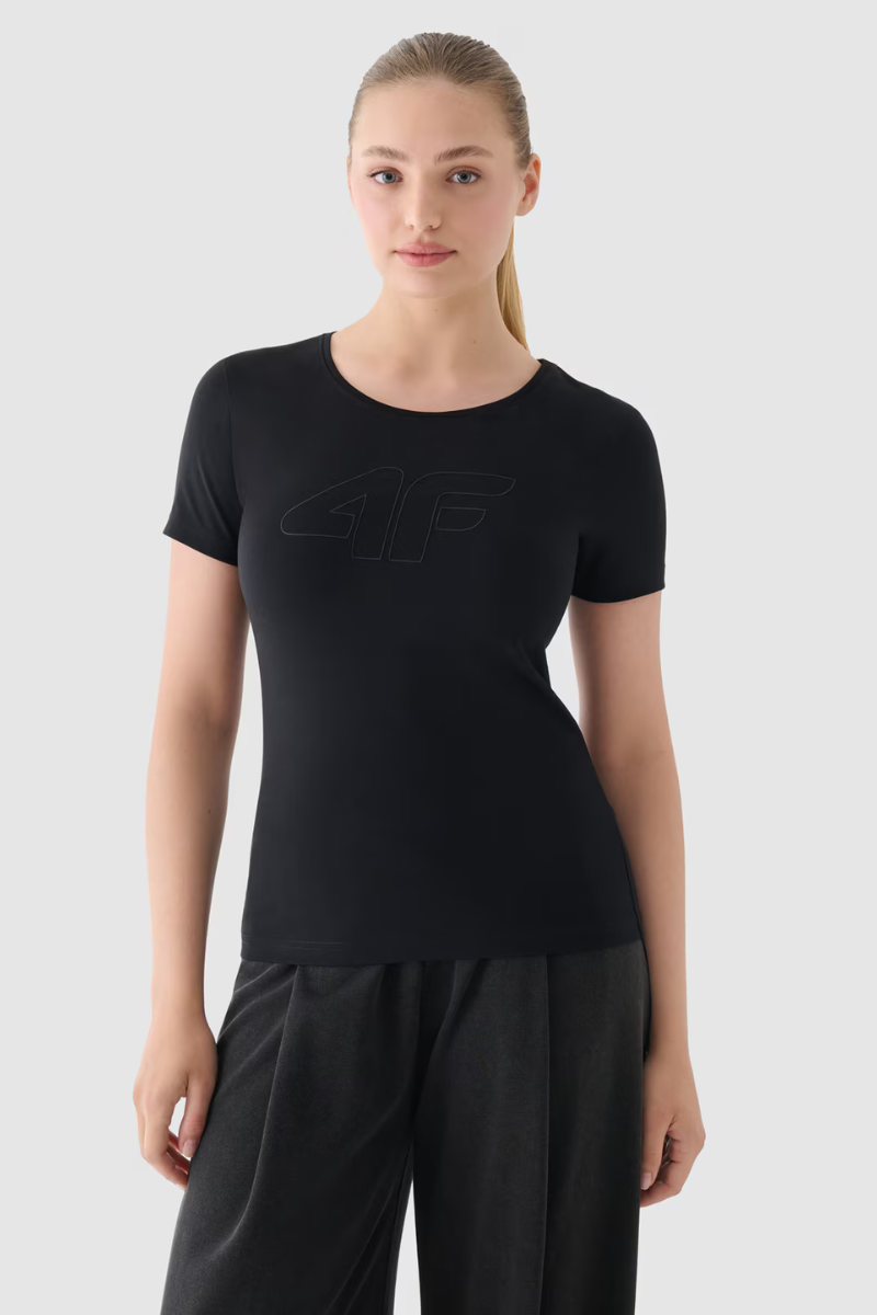 Women's T-Shirt With Print 4F Black 4FWMM00TTS