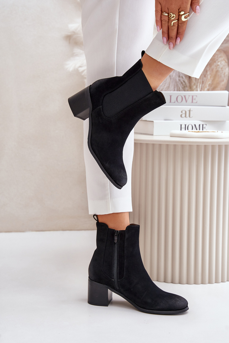 Insulated women's ankle boots with heels black Radeya