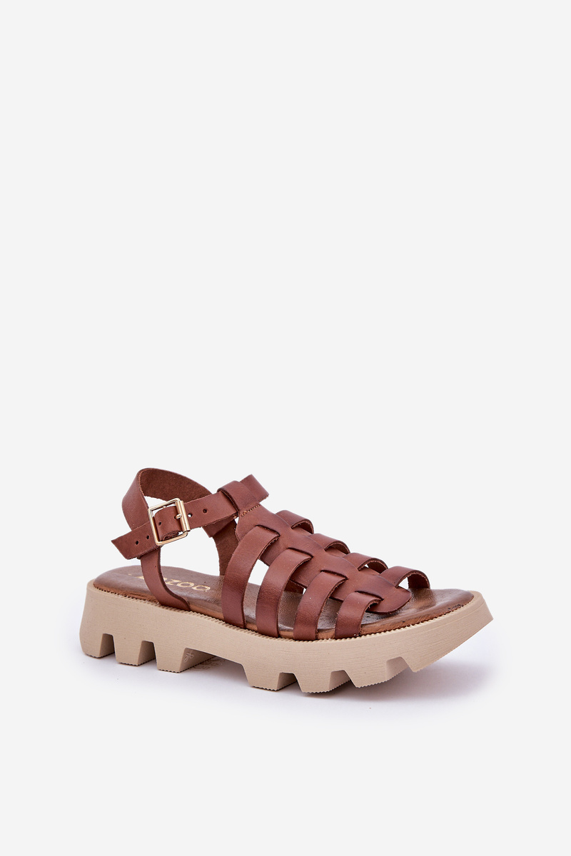 Lewski Shoes Kožené Dámske Sandále Zazoo 3695 Hnedé