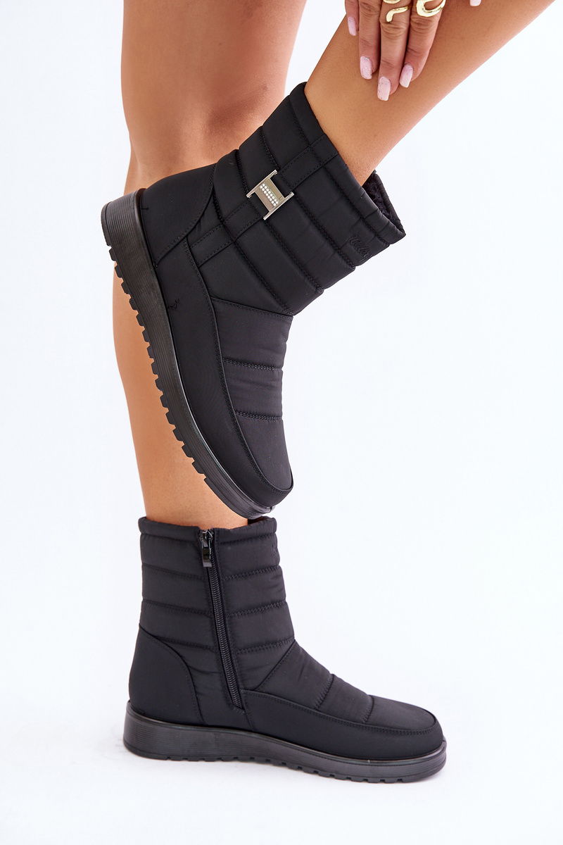 Lightweight women&#039;s snow boots with zip black Mezitha
