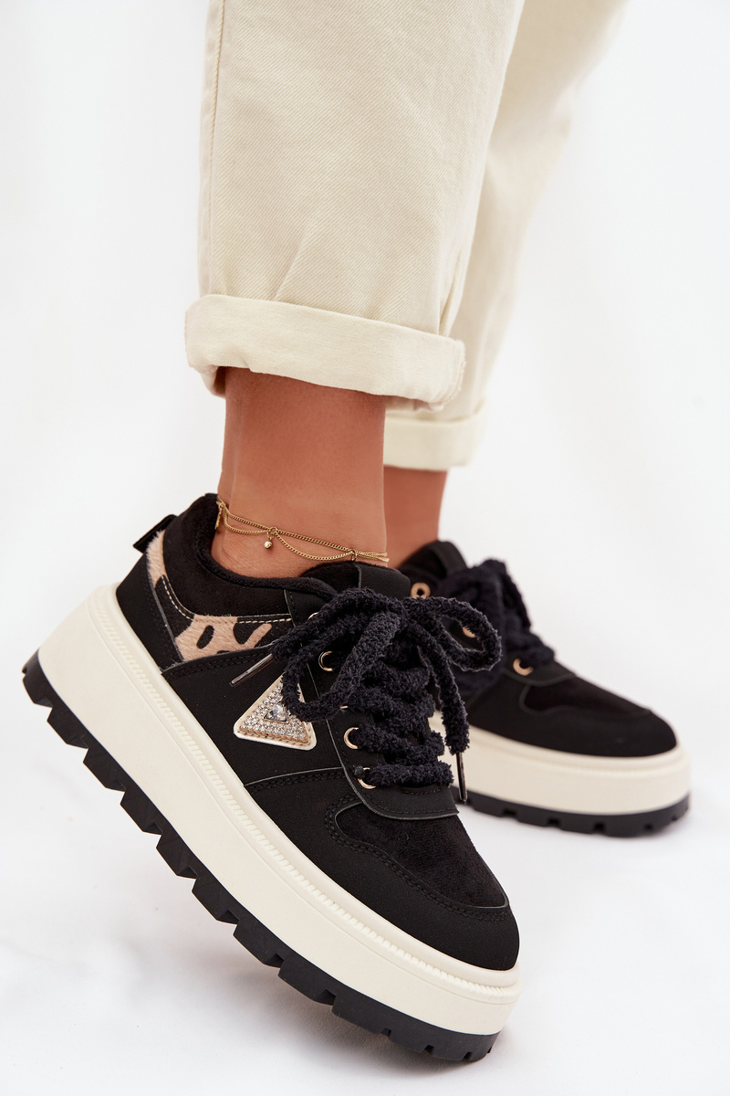 Дамски кецове на платформа Florinda черни