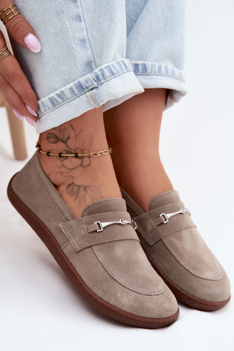 Dámske barefoot semišové mokasíny Cappuccino