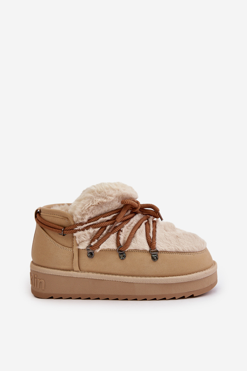 Low platform snow boots with fur D.Franklin beige