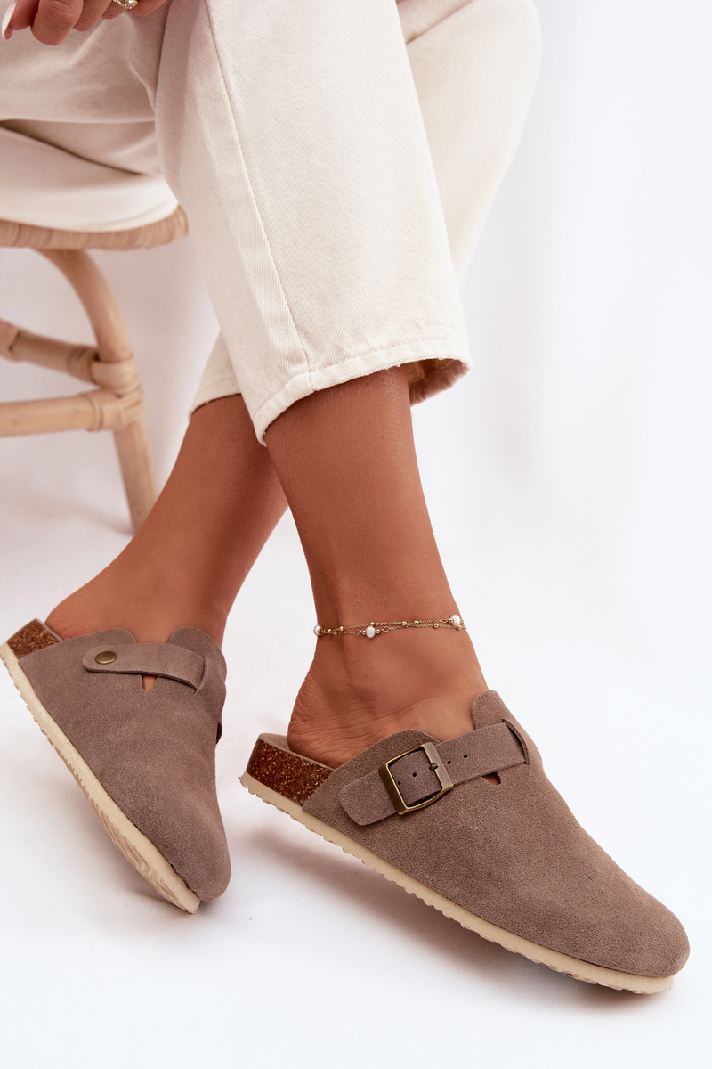 Дамски чехли Vinceza от естествен велур