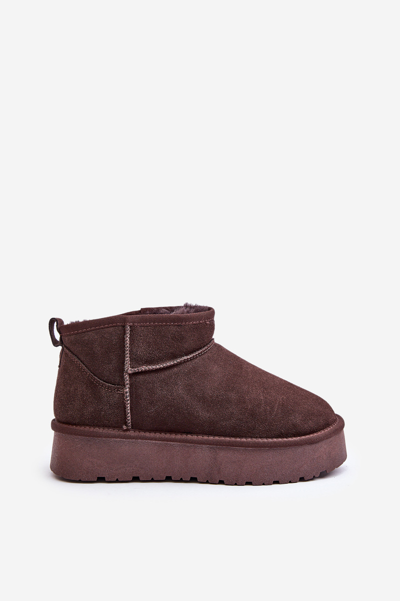Fashion Suede Low Snow Boots Brown Nucca