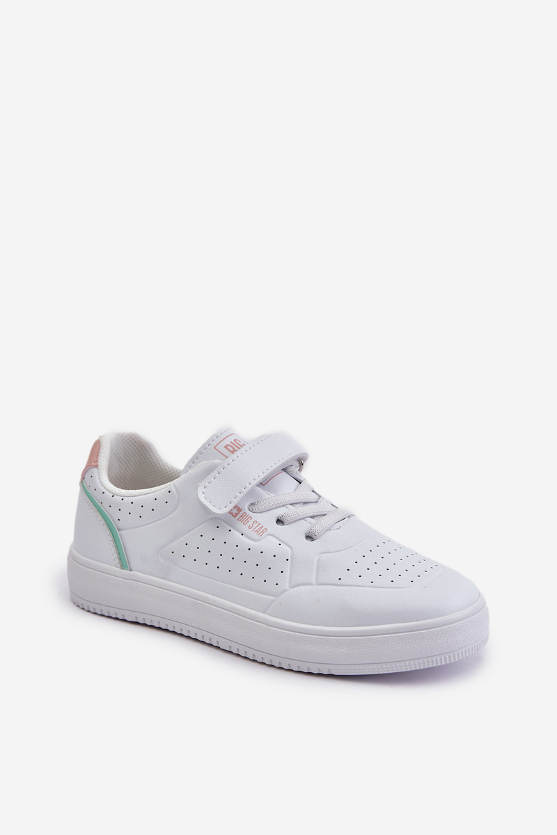 Children's Sneakers Made Of Eco-leather With Velcro Big Star White