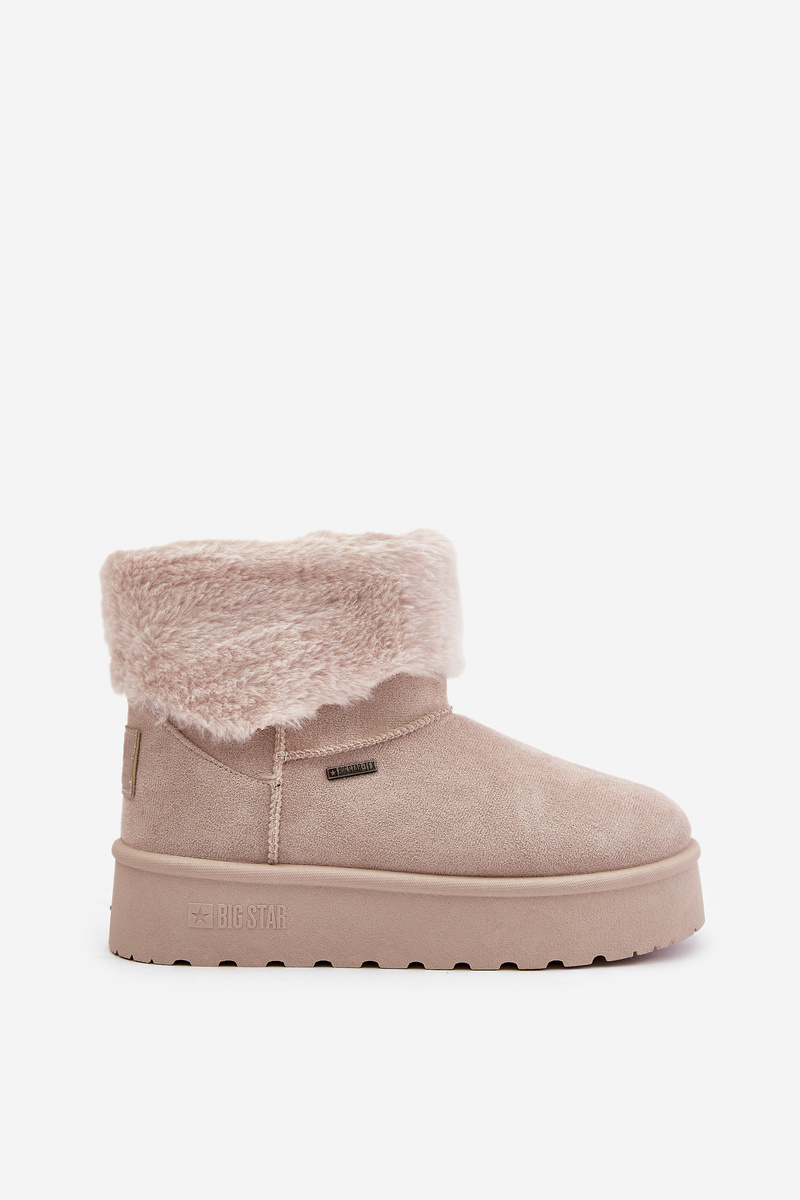 Platform Snow Boots with Fur Big Star Light Beige