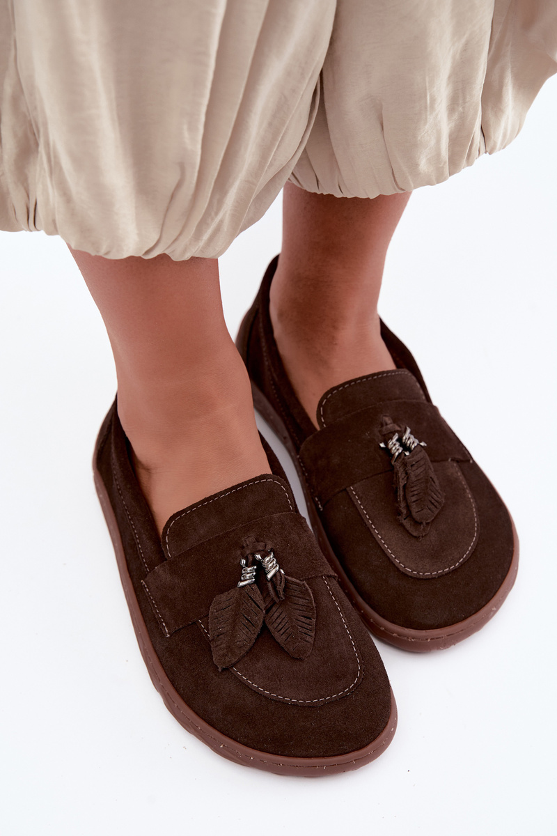 Dámske barefoot mokasíny z prírodného semišu Zazoo