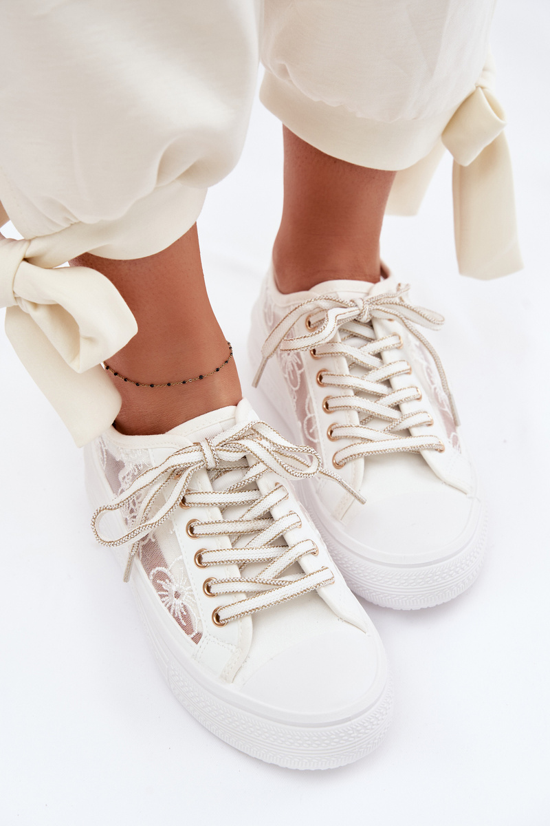 Дамски маратонки с връзки на платформа Lee Cooper