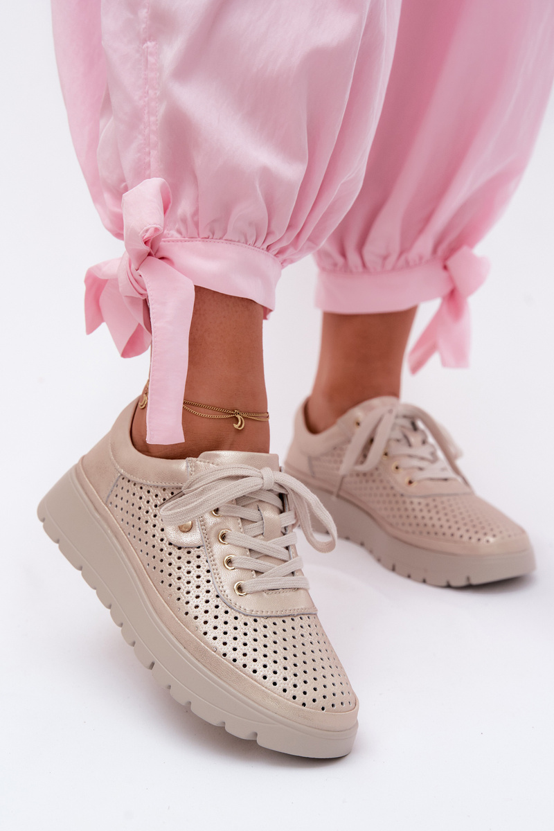 Dámske perforované kožené poltopánky Vinceza