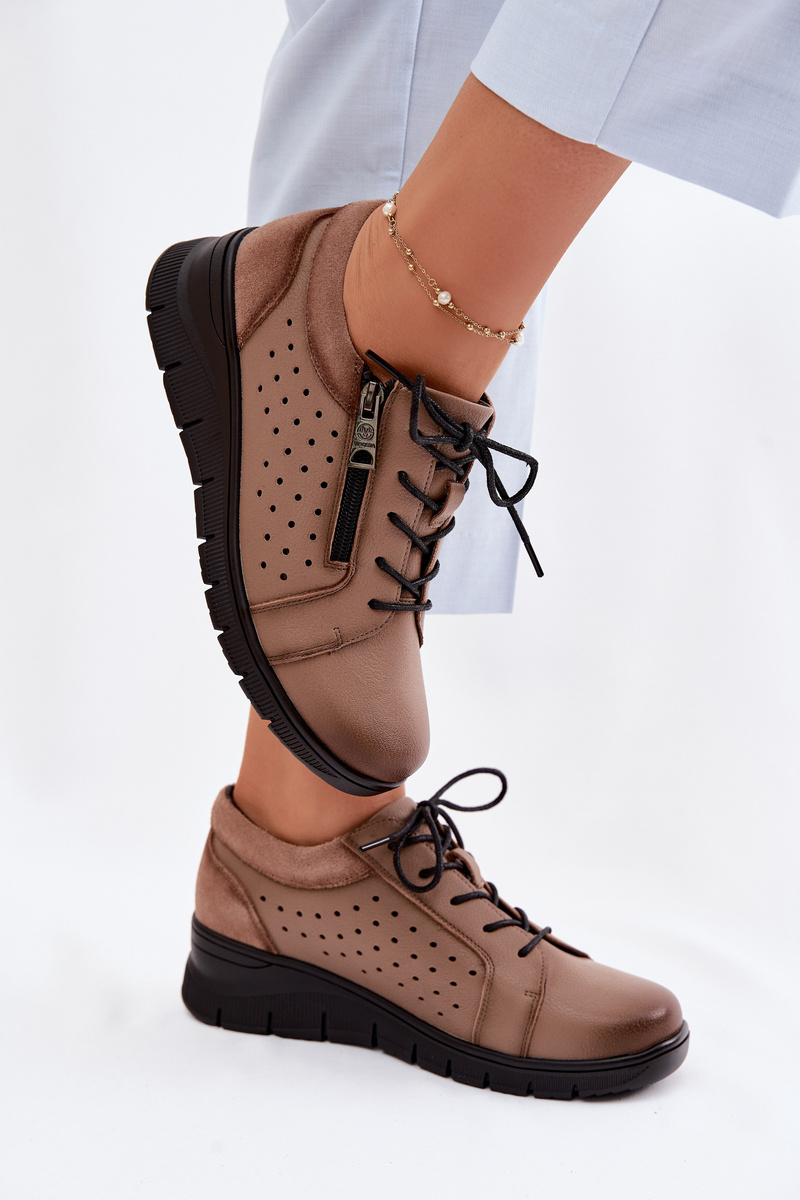 Дамски кожени обувки на платформа Vinceza