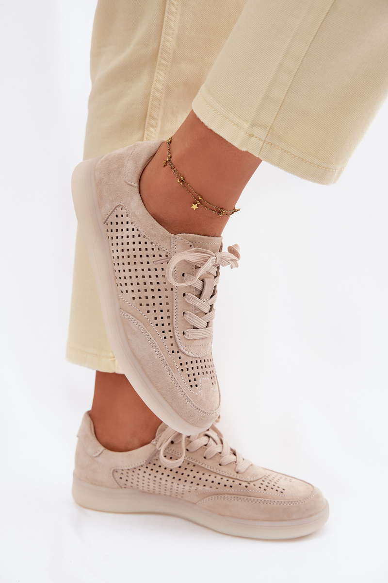 Дамски велурени маратонки Boto Almora бежови