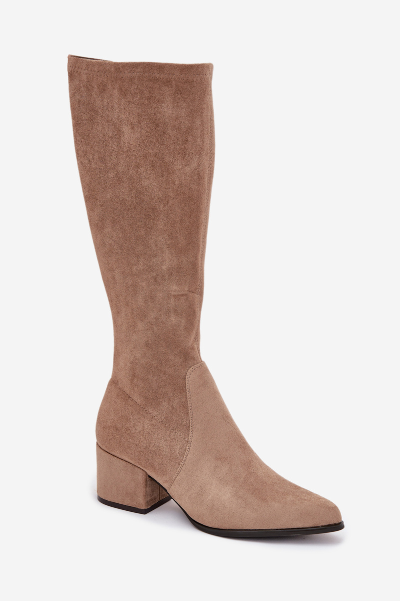 Dámské kozačky na nízkém podpatku ekologická semiš Sergio Leone