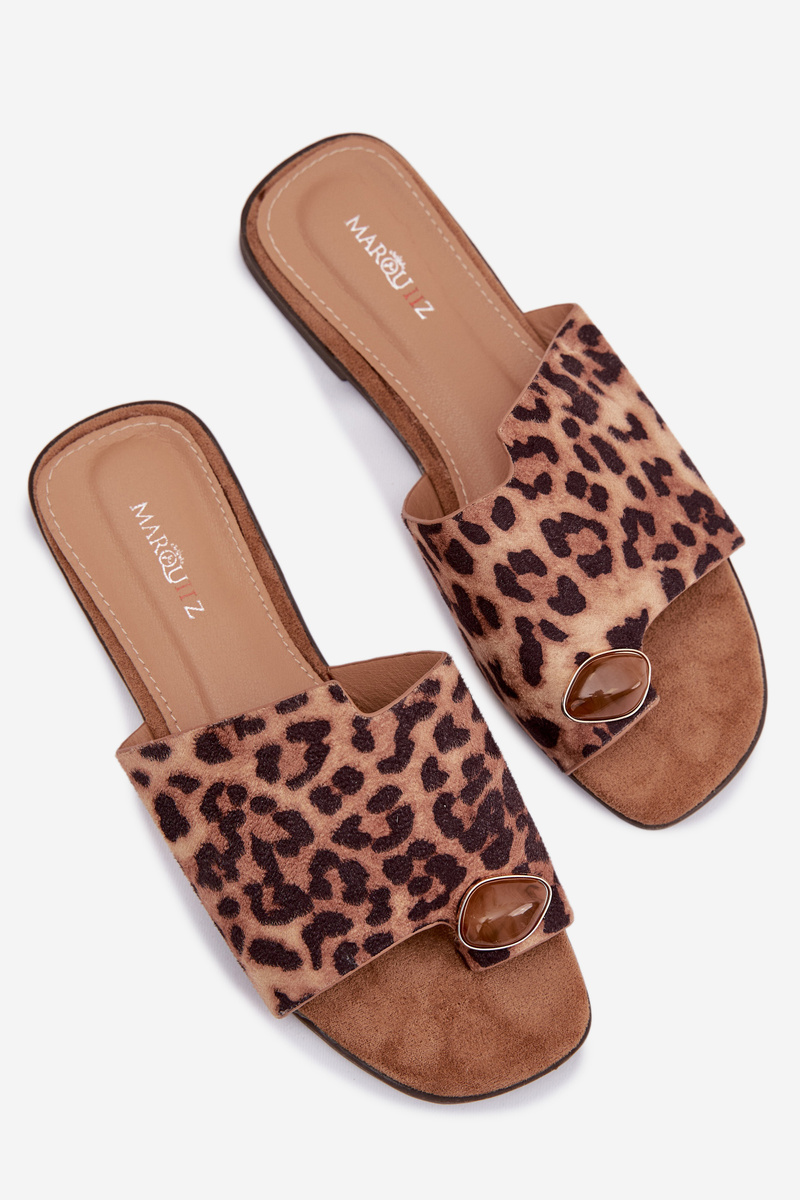 Dámske šľapky s leopardím vzorom