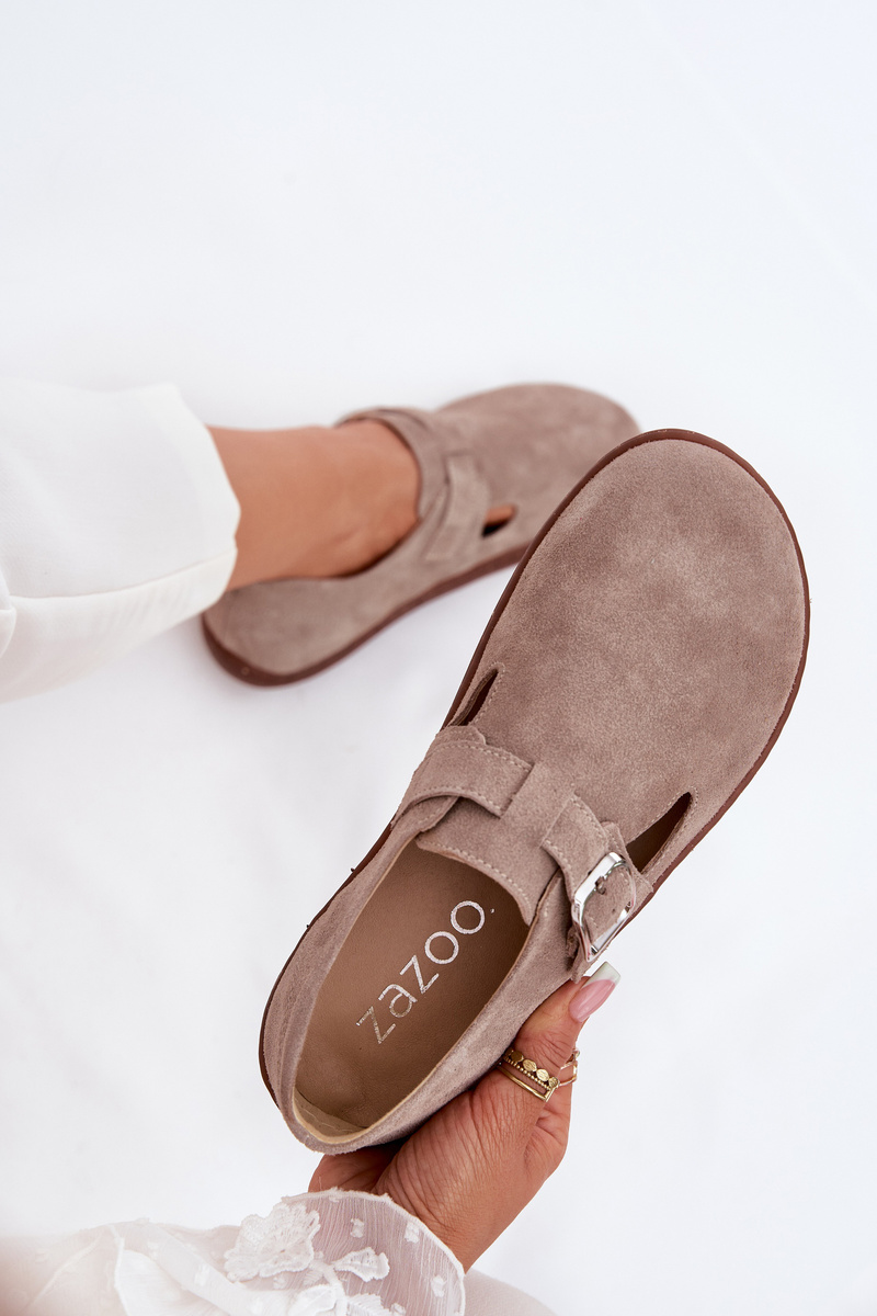 Semišové Polobotky Barefoot Dámske S Prackou Zazoo