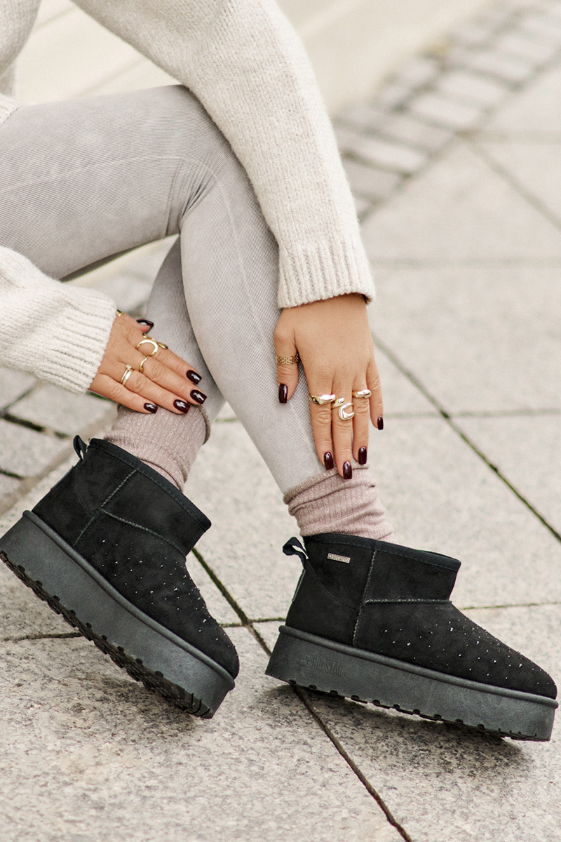 Snow boots with platform decoration Big Star Black