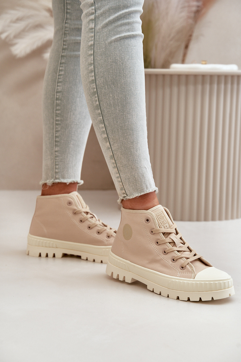 Women's high-ankle sneakers Big Star Beige