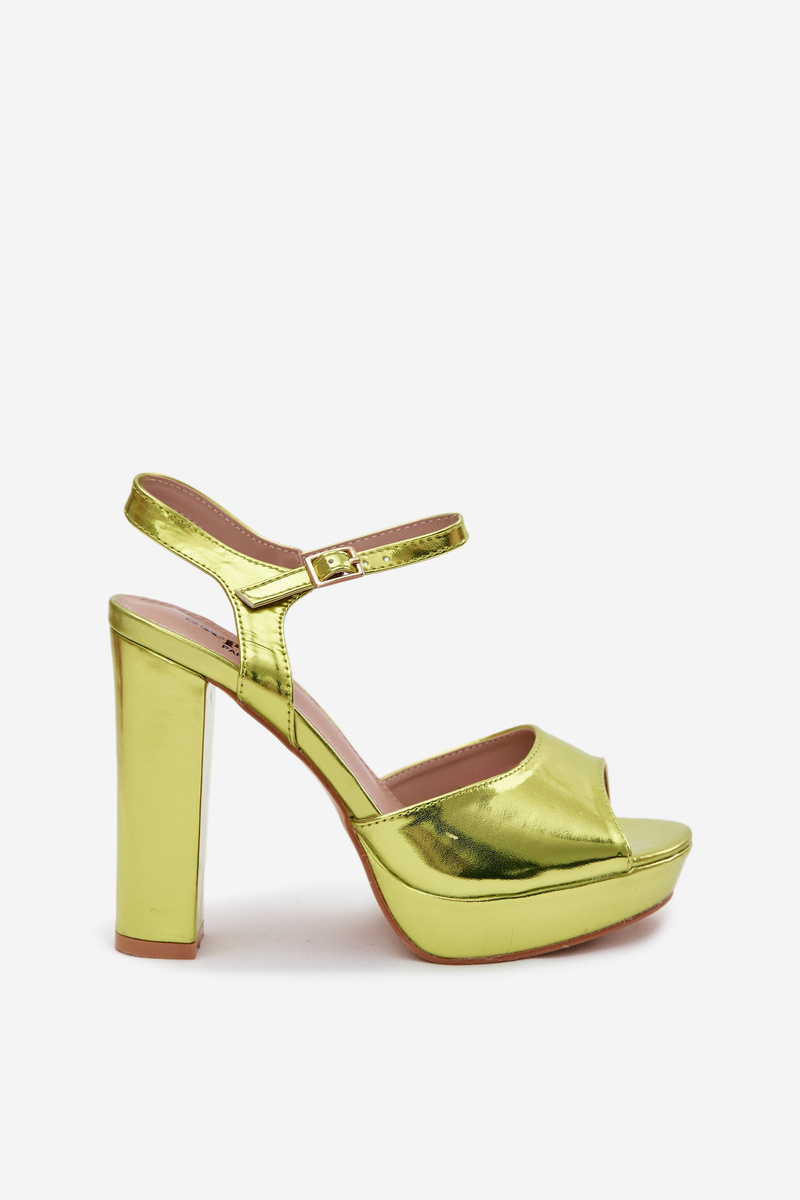 Dámske sandále na podpätku Neon Green Nelissey