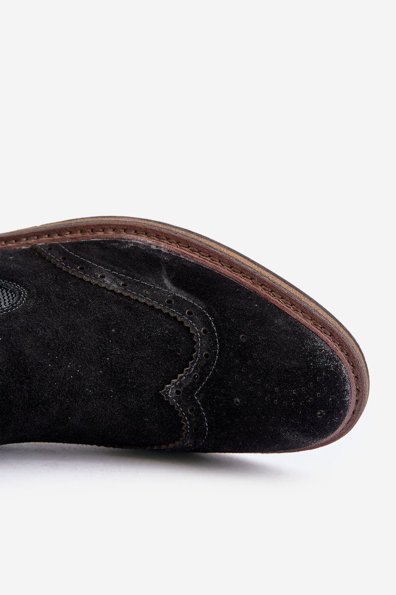 Suede Men&#039;s Ankle Boots Chelsea Big Star Black