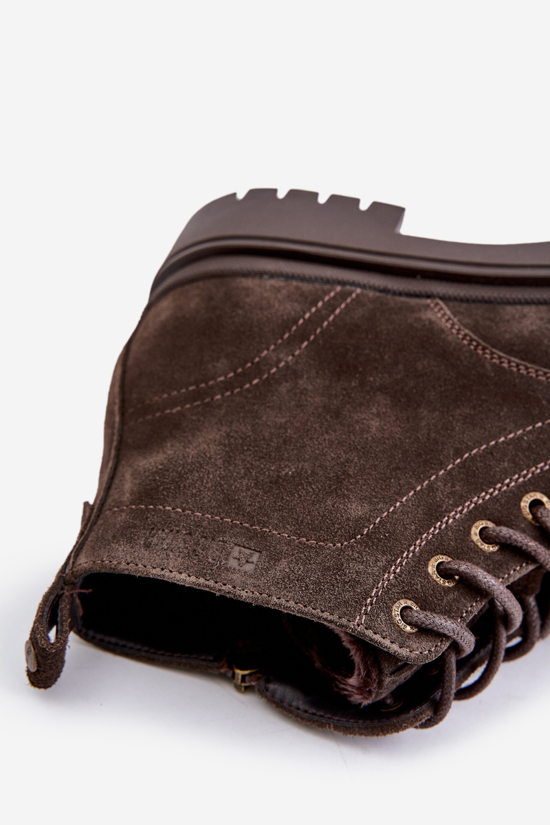 Suede Insulated Men&#039;s Ankle Boots Zipper Big Star Brown