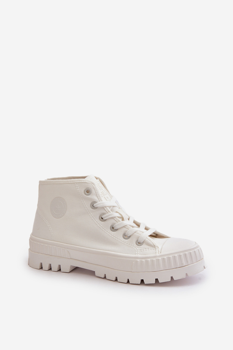 Women's sneakers with ankle choke Big Star white