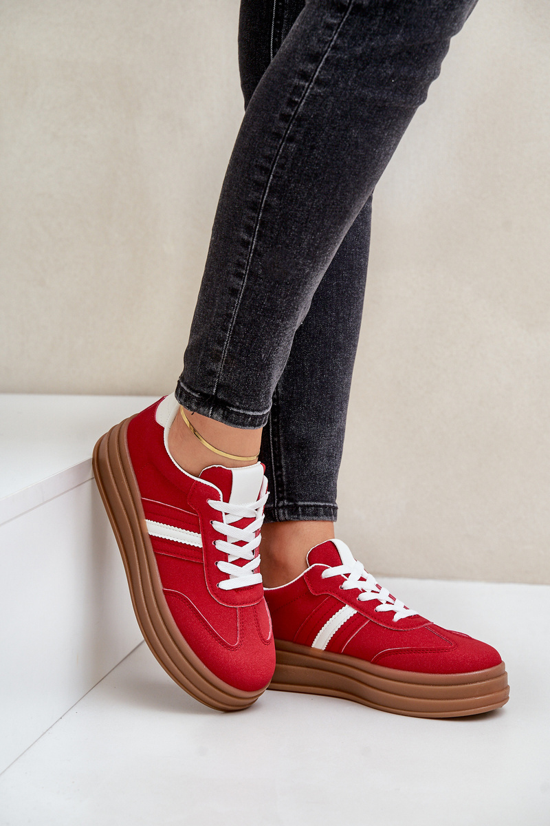 FG2 Ladies Sneakers On Platform Red Dravinnia