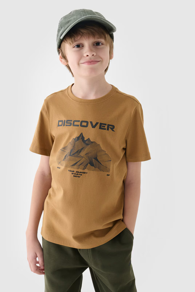 T-Shirt With Print For Boys 4F 4FJWAW24TTS