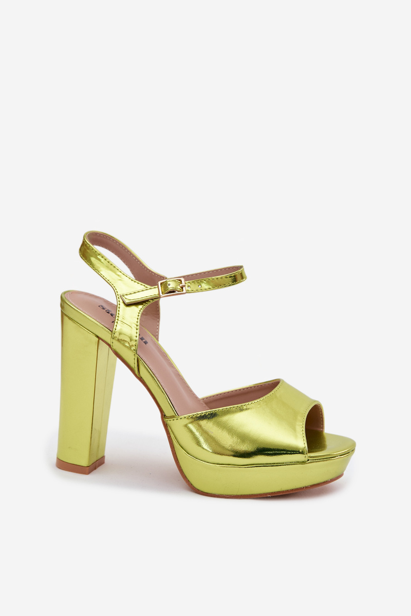 Dámske sandále na podpätku Neon Green Nelissey