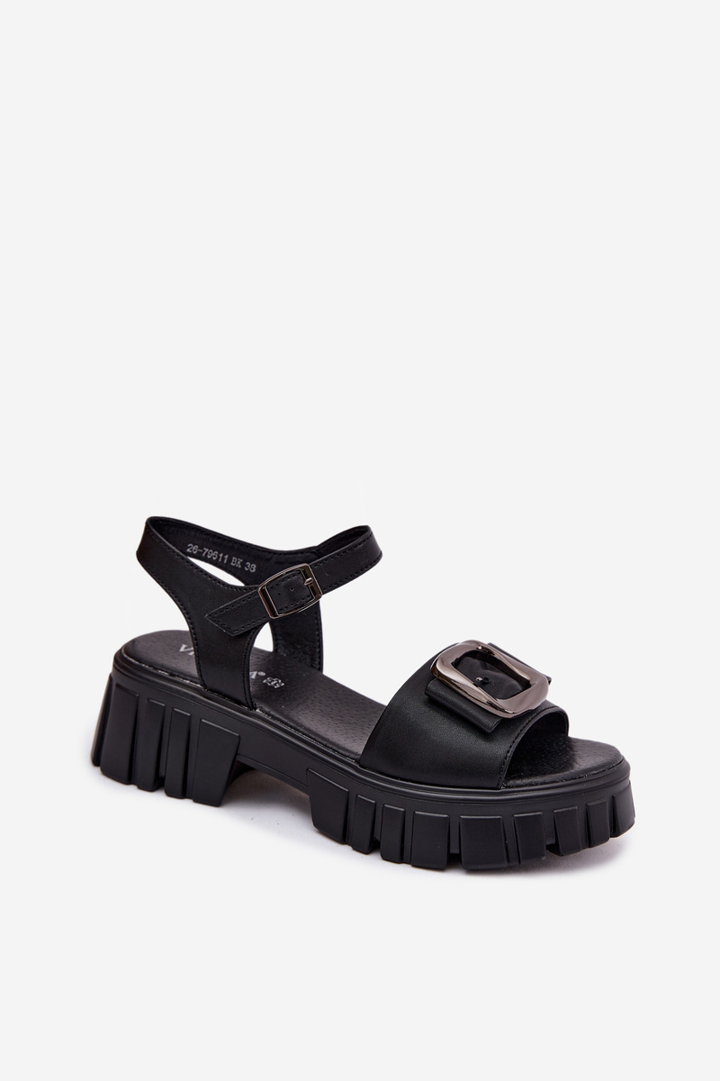 Kožené dámske platformové sandále s prackou