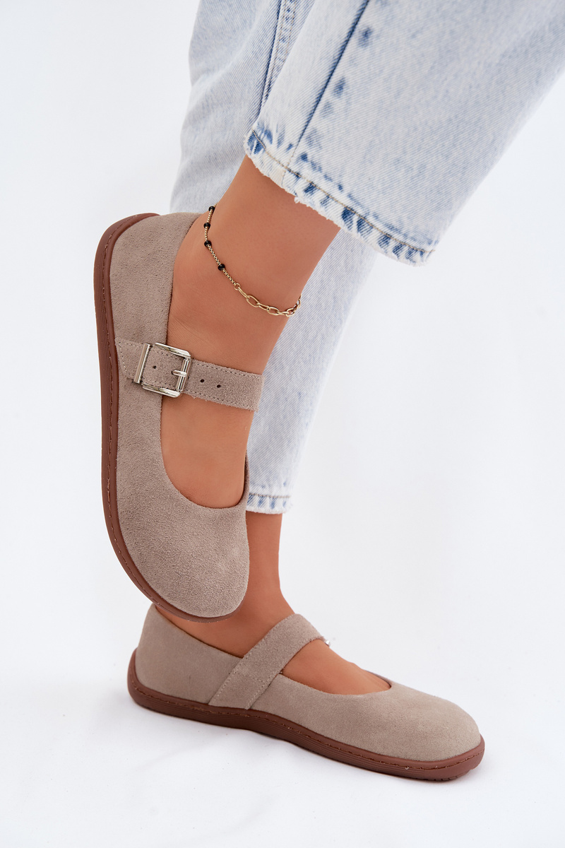 Dámske barefoot balerínky zo semišu