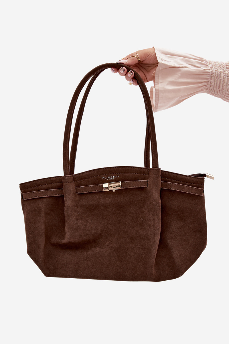 Shopper taška z eko semiša Flora&Co Chocolate