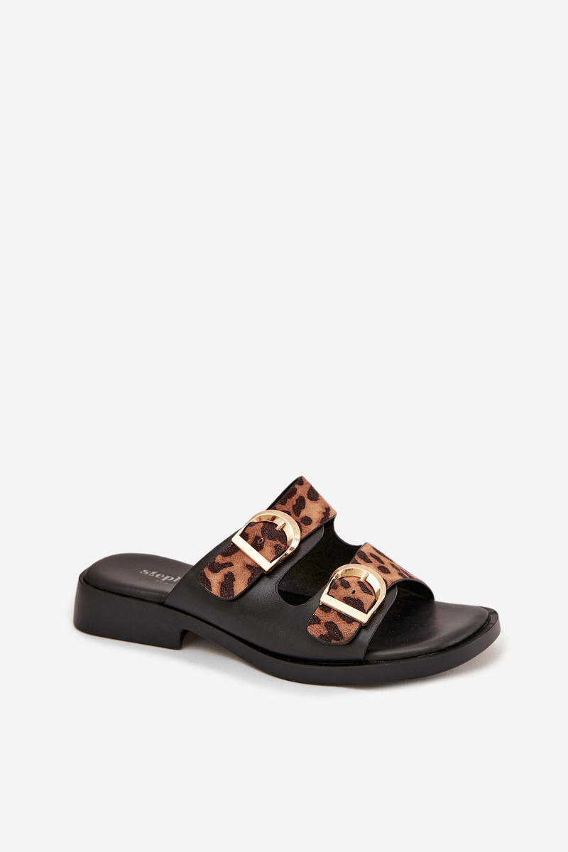 Dámske šľapky s leopardím vzorom