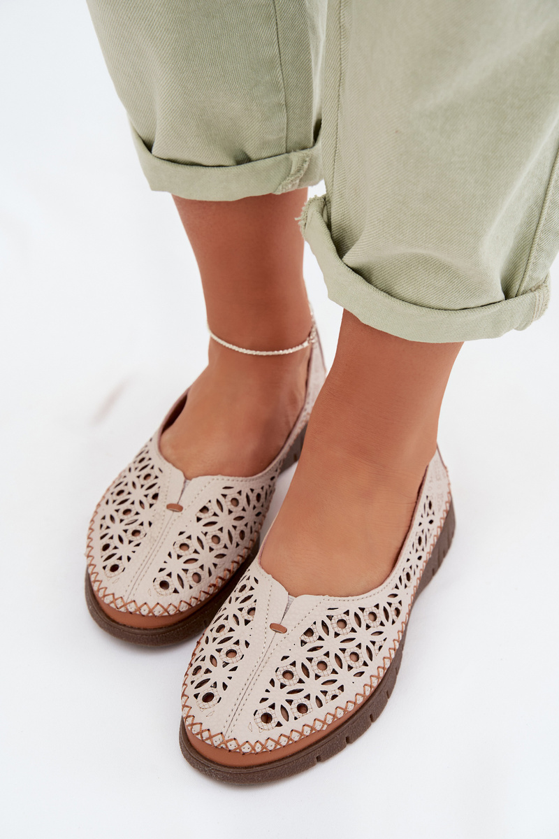 Дамски ажурни балерини от естествена кожа Sergio Leone