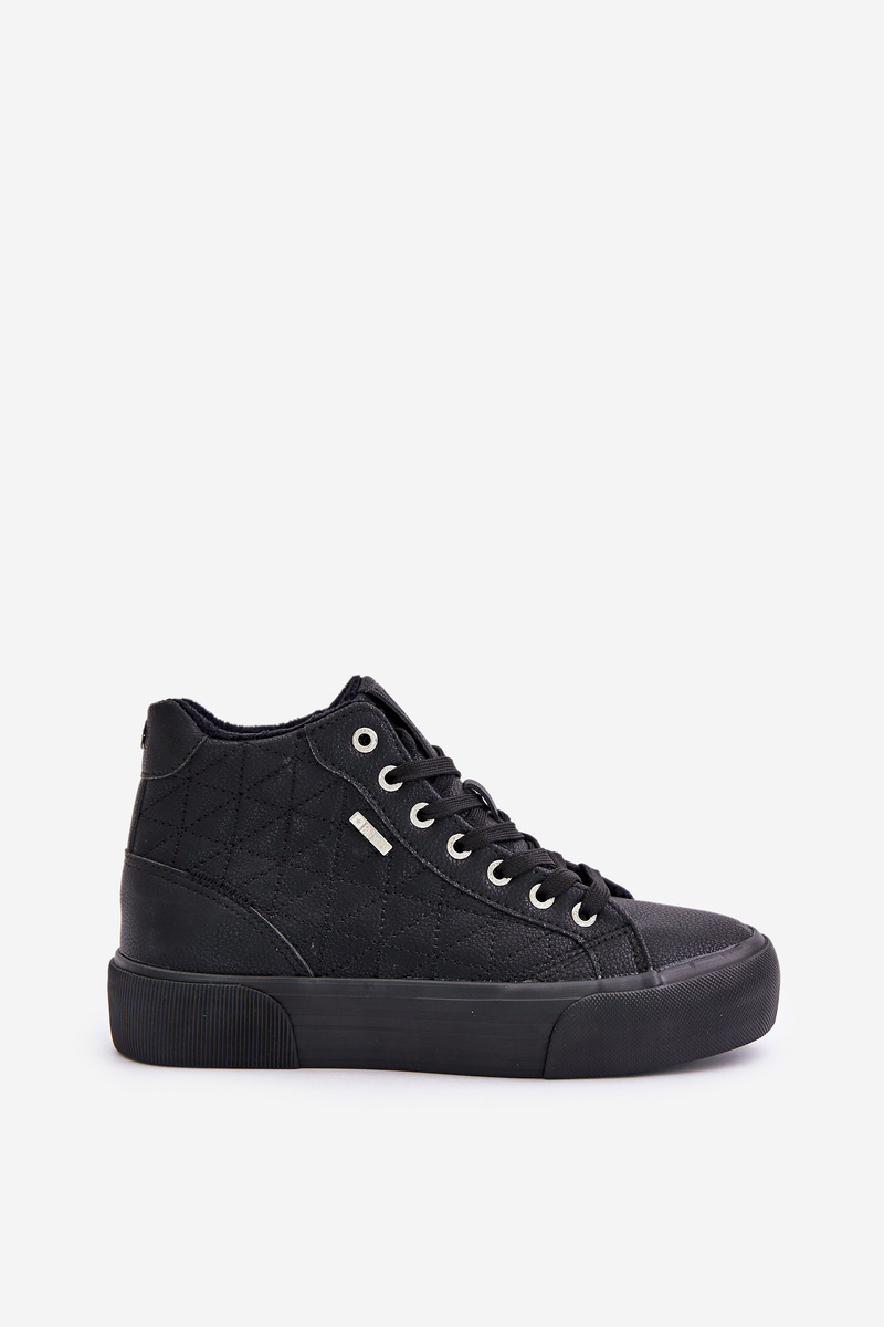 Insulated women's sneakers with Big Star stitching black