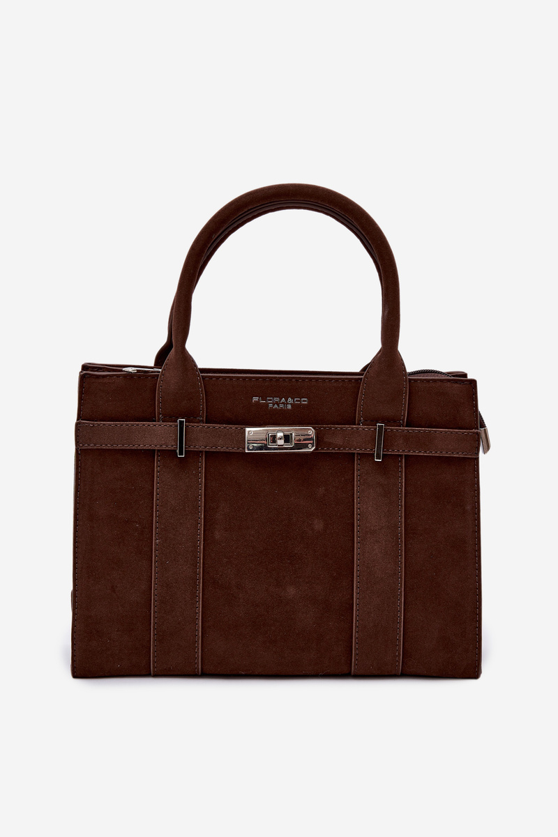 Flora&amp;Co čokomodrá box kabelka z eko semiše