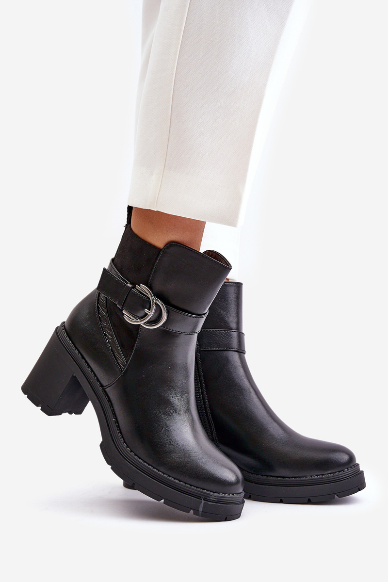 Women's ankle boots with a zipper insulated with a zipper black Inabelle
