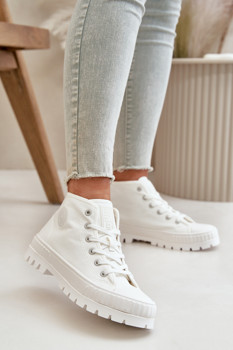 Women's sneakers with ankle choke Big Star white