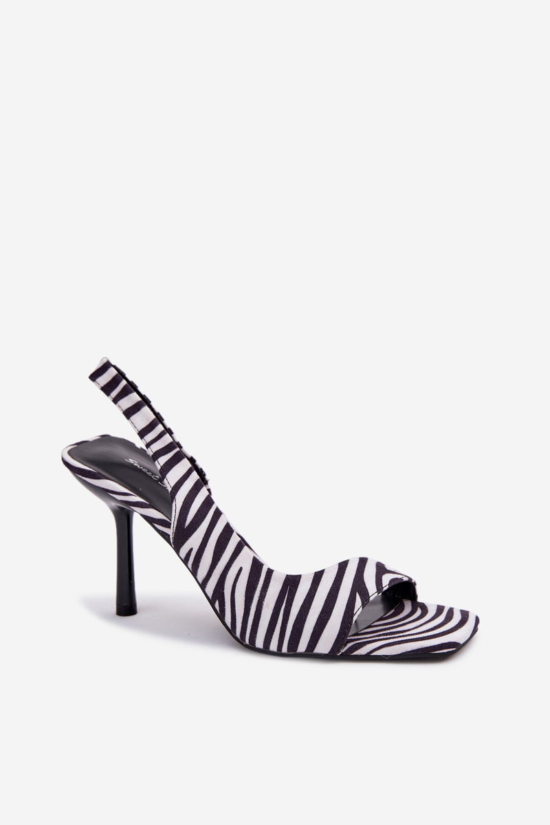Boto dámske sandále na opätku z eko semišu Zebra Calvoria