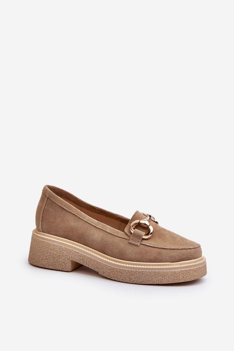 Zazoo 3429 Semišové Dámske Mokasíny S Ozdobou Beige