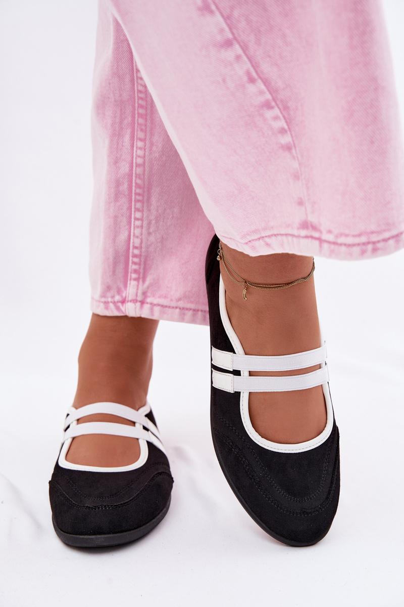 Балерини Boto Sport с еластични презрамки черни