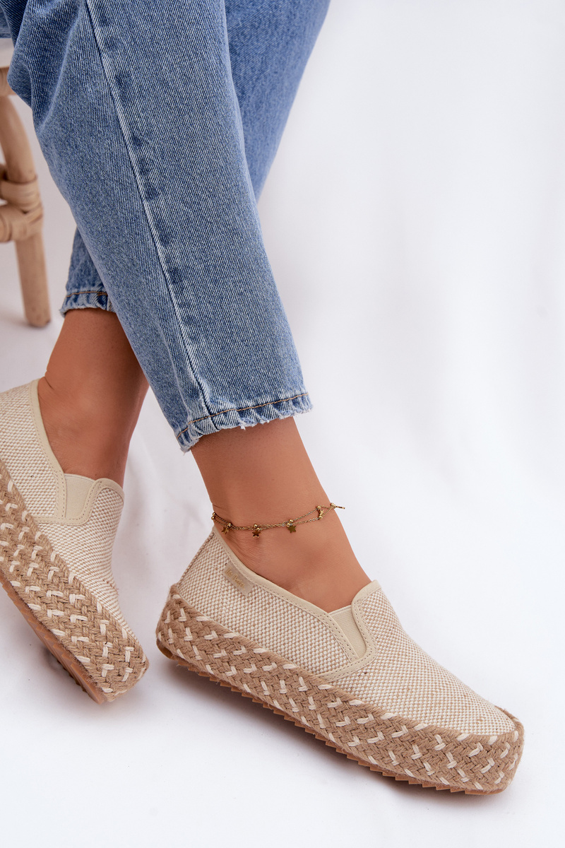 Dámske platformové espadrilky s pletenými detailmi