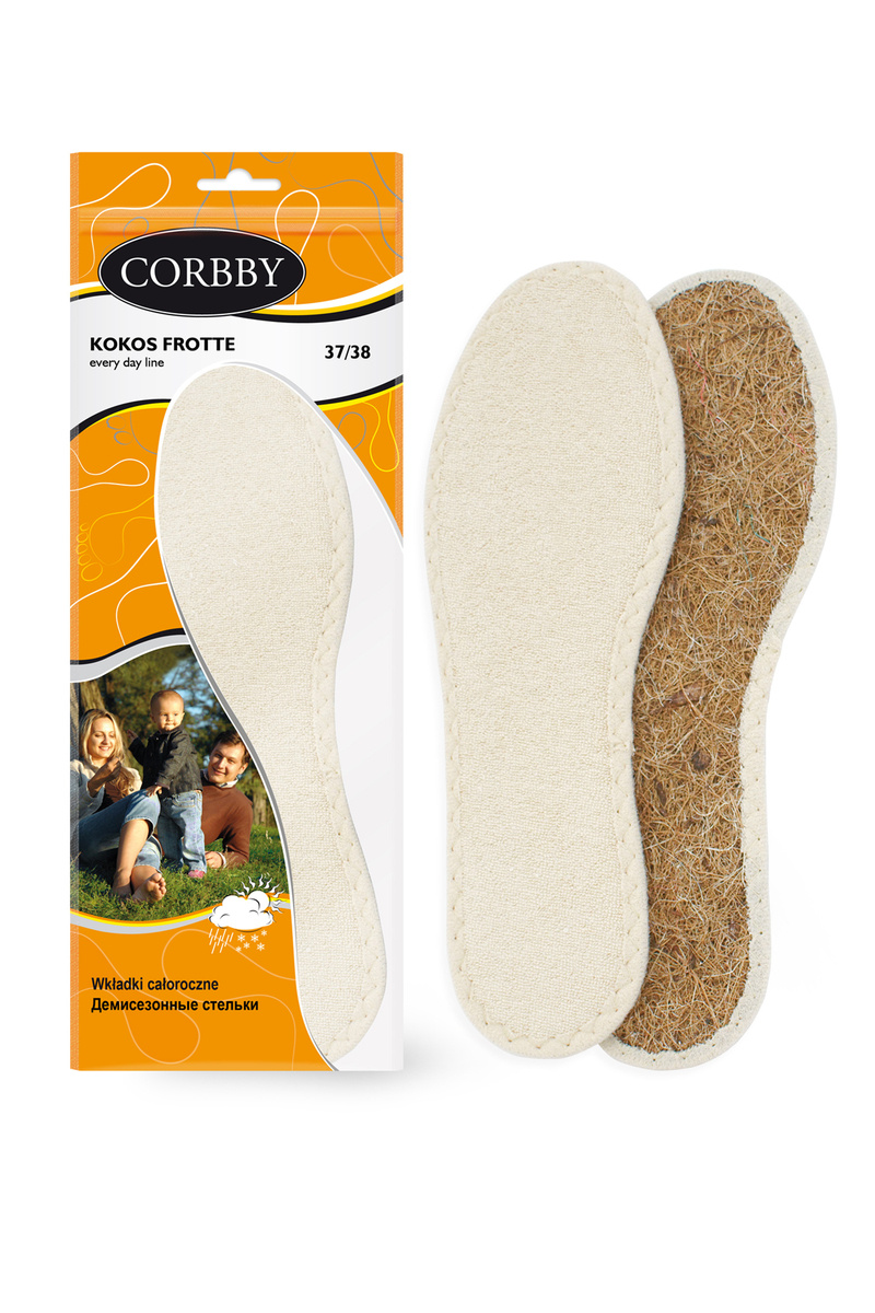 Corbby KOKOS FROTTE Całoroczne Wkładki do butó