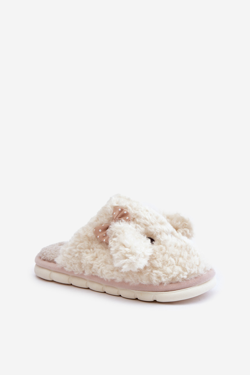 Futrzane Warm women&#039;s slippers beige Falinivia