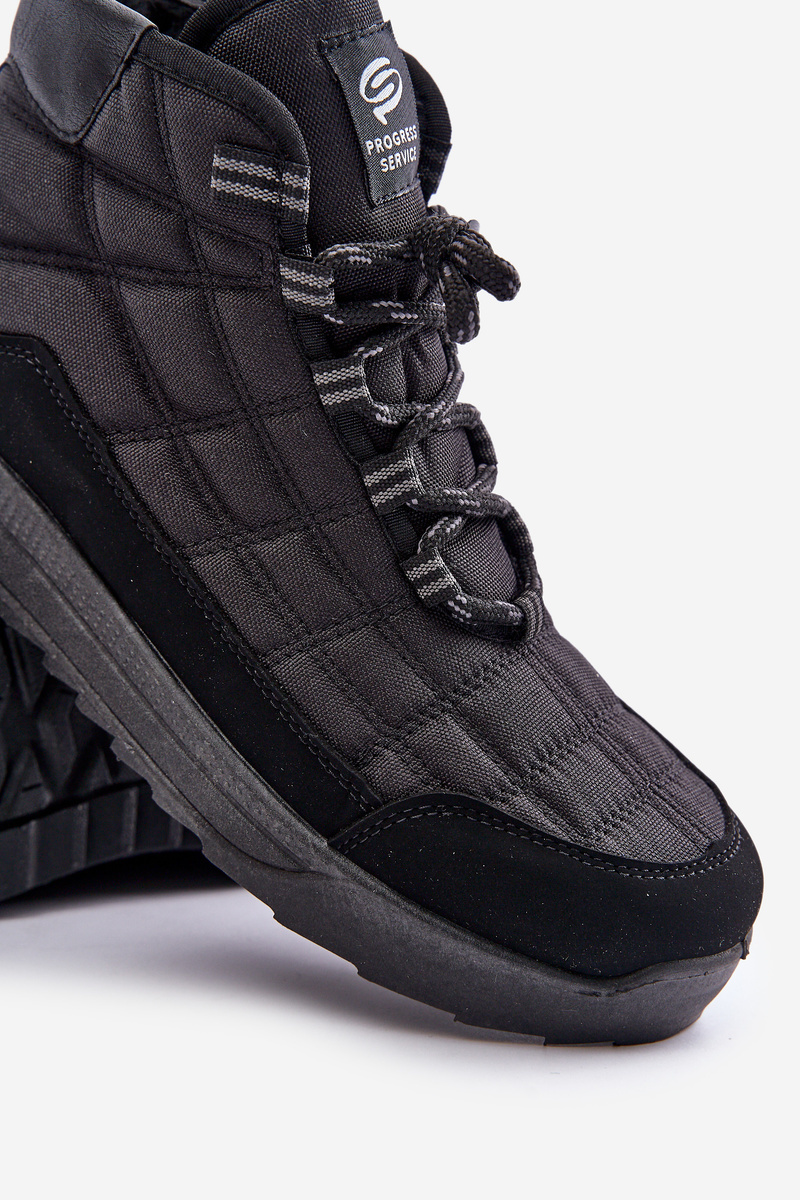 Insulated men&#039;s winter boots lace-up Progress black