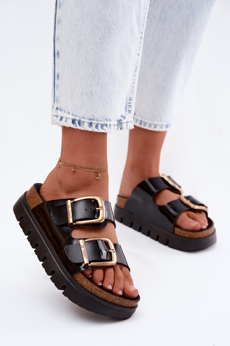 Dámske lakované šľapky Lee Cooper