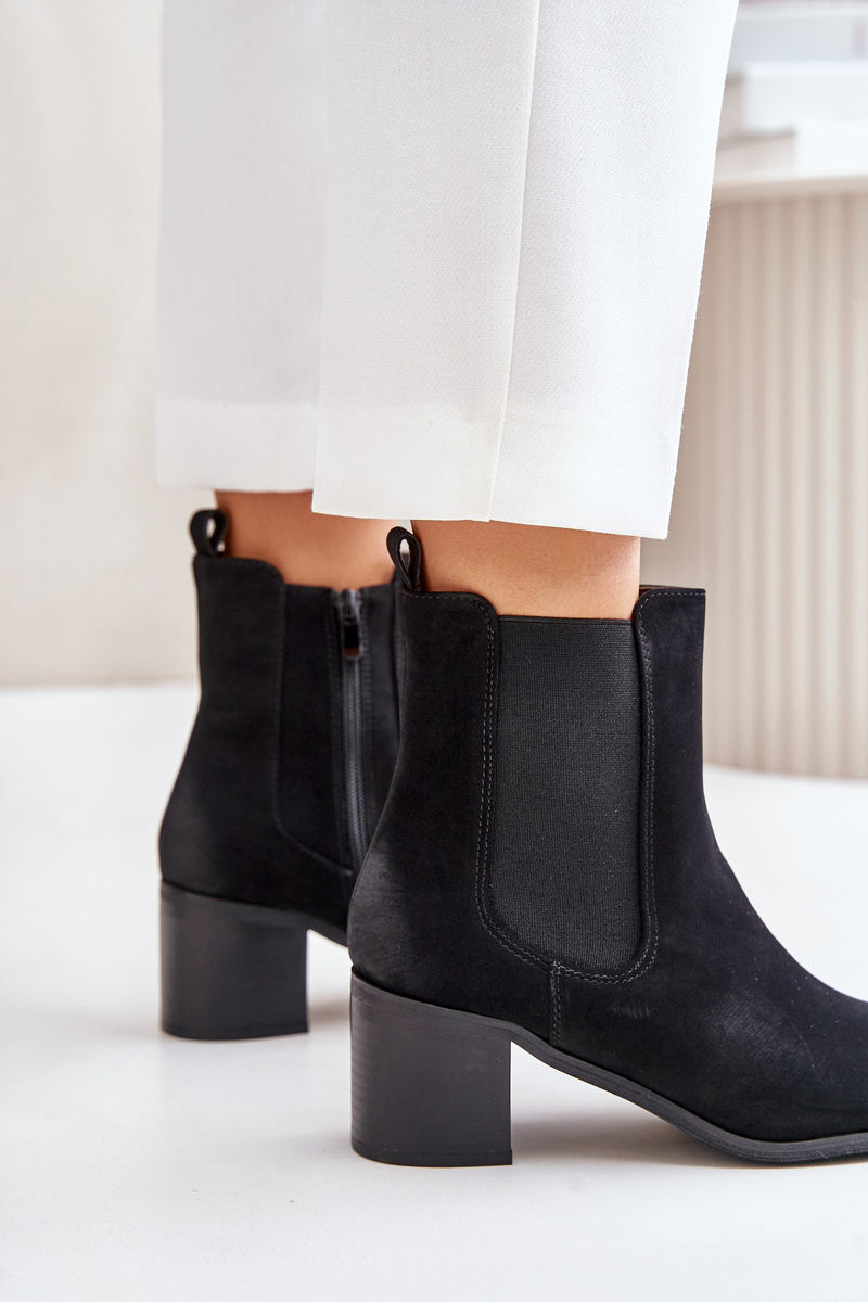 Insulated women's ankle boots with heels black Radeya