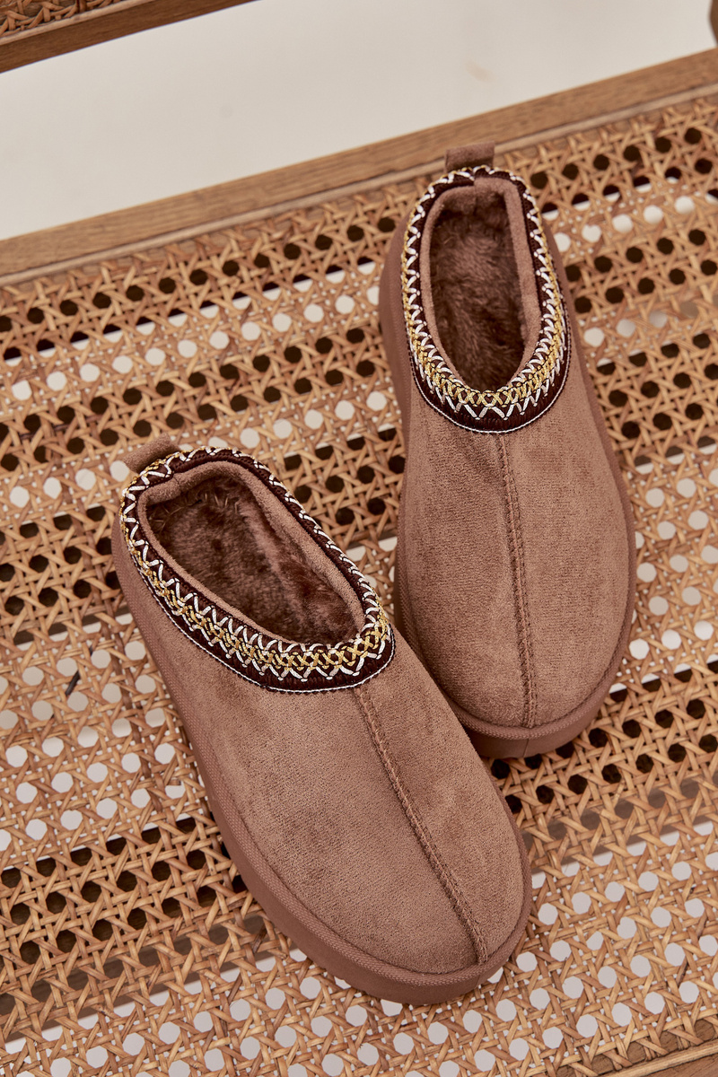 Детски снежни ботуши с бродерия на платформата